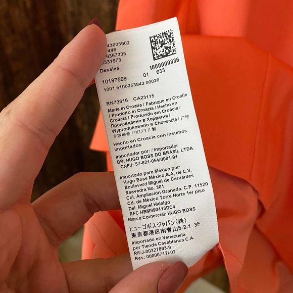 BOSS by Hugo Boss | Coral Pink Shift Dress w/ Belt - Picture 6 of 6